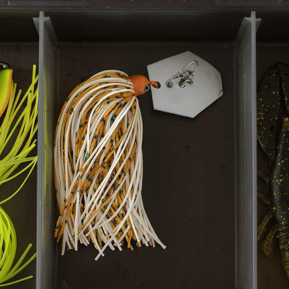 Bladed jig 12gr wit/bruin - Afbeelding 3