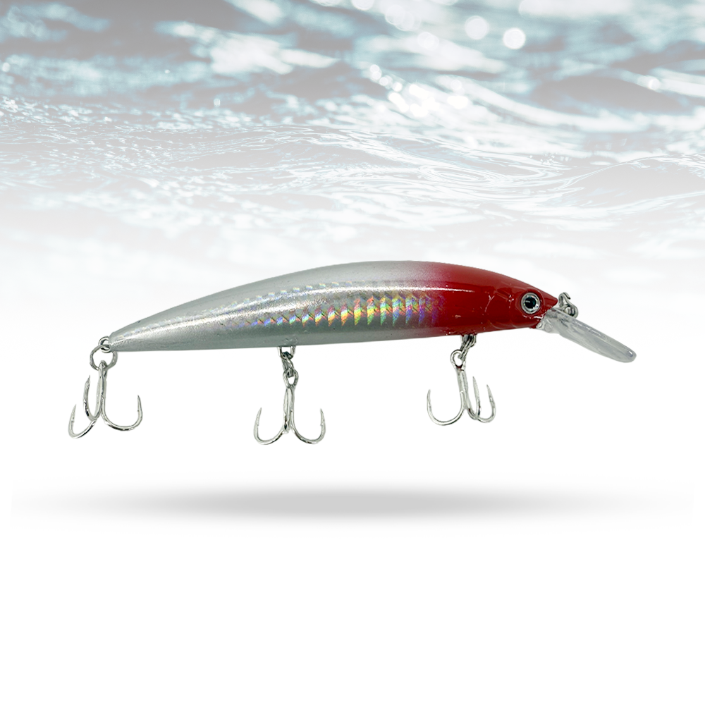 Jerkbait Swallow zilver/rood 13cm/38gr